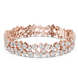 Multi shape lab grown diamond tennis bracelet with clustered round diamond design in yellow white and rose gold