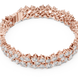 Multi shape lab grown diamond tennis bracelet with clustered round diamond design in yellow white and rose gold