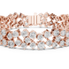 Multi shape lab grown diamond tennis bracelet with clustered round diamond design in yellow white and rose gold