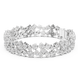 Multi shape lab grown diamond tennis bracelet with clustered round diamond design in yellow white and rose gold