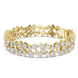 Multi shape lab grown diamond tennis bracelet with clustered round diamond design in yellow white and rose gold