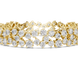 Multi shape lab grown diamond tennis bracelet with clustered round diamond design in yellow white and rose gold