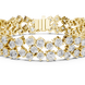 Multi shape lab grown diamond tennis bracelet with clustered round diamond design in yellow white and rose gold