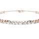 Contemporary multi shape lab grown diamond chain bracelet with pear oval marquise and emerald cut diamonds in yellow white and rose gold