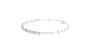 Multi Shape Diamond Station Bracelet in White Gold