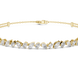 Contemporary multi shape lab grown diamond chain bracelet with pear oval marquise and emerald cut diamonds in yellow white and rose gold