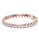 Classic double row lab grown diamond tennis bracelet with round cut diamonds in yellow white and rose gold