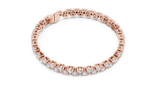 Round Diamond Cluster Tennis Bracelet in Rose Gold