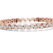 Classic double row lab grown diamond tennis bracelet with round cut diamonds in yellow white and rose gold