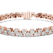 Classic double row lab grown diamond tennis bracelet with round cut diamonds in yellow white and rose gold
