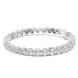 Classic double row lab grown diamond tennis bracelet with round cut diamonds in yellow white and rose gold