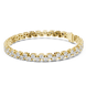 Classic double row lab grown diamond tennis bracelet with round cut diamonds in yellow white and rose gold