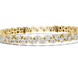 Classic double row lab grown diamond tennis bracelet with round cut diamonds in yellow white and rose gold