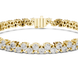 Classic double row lab grown diamond tennis bracelet with round cut diamonds in yellow white and rose gold