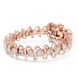 Bold link style lab grown diamond bracelet with large round cut diamonds in yellow white and rose gold