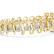 Bold link style lab grown diamond bracelet with large round cut diamonds in yellow white and rose gold