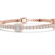 Emerald cut halo lab grown diamond tennis bracelet with round diamond detailing in yellow white and rose gold