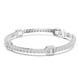 Emerald cut halo lab grown diamond tennis bracelet with round diamond detailing in yellow white and rose gold