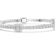 Emerald cut halo lab grown diamond tennis bracelet with round diamond detailing in yellow white and rose gold