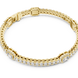 Emerald cut halo lab grown diamond tennis bracelet with round diamond detailing in yellow white and rose gold