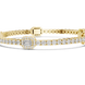 Emerald cut halo lab grown diamond tennis bracelet with round diamond detailing in yellow white and rose gold