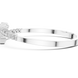 Graduated round lab grown diamond open cuff bracelet with flowing diamond design in yellow white and rose gold