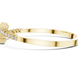 Graduated round lab grown diamond open cuff bracelet with flowing diamond design in yellow white and rose gold