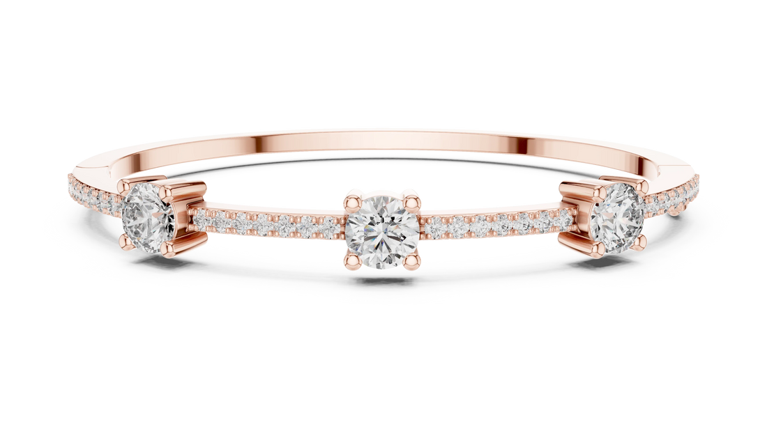 Three Stone Round Diamond Bracelet