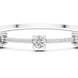 Elegant three stone round diamond bangle bracelet in gold with pavé accent diamonds by Signora Jewels