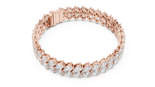 Pear Cut Diamond Tennis Bracelet in Rose Gold