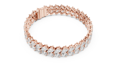 Pear Cut Diamond Tennis Bracelet in Rose Gold
