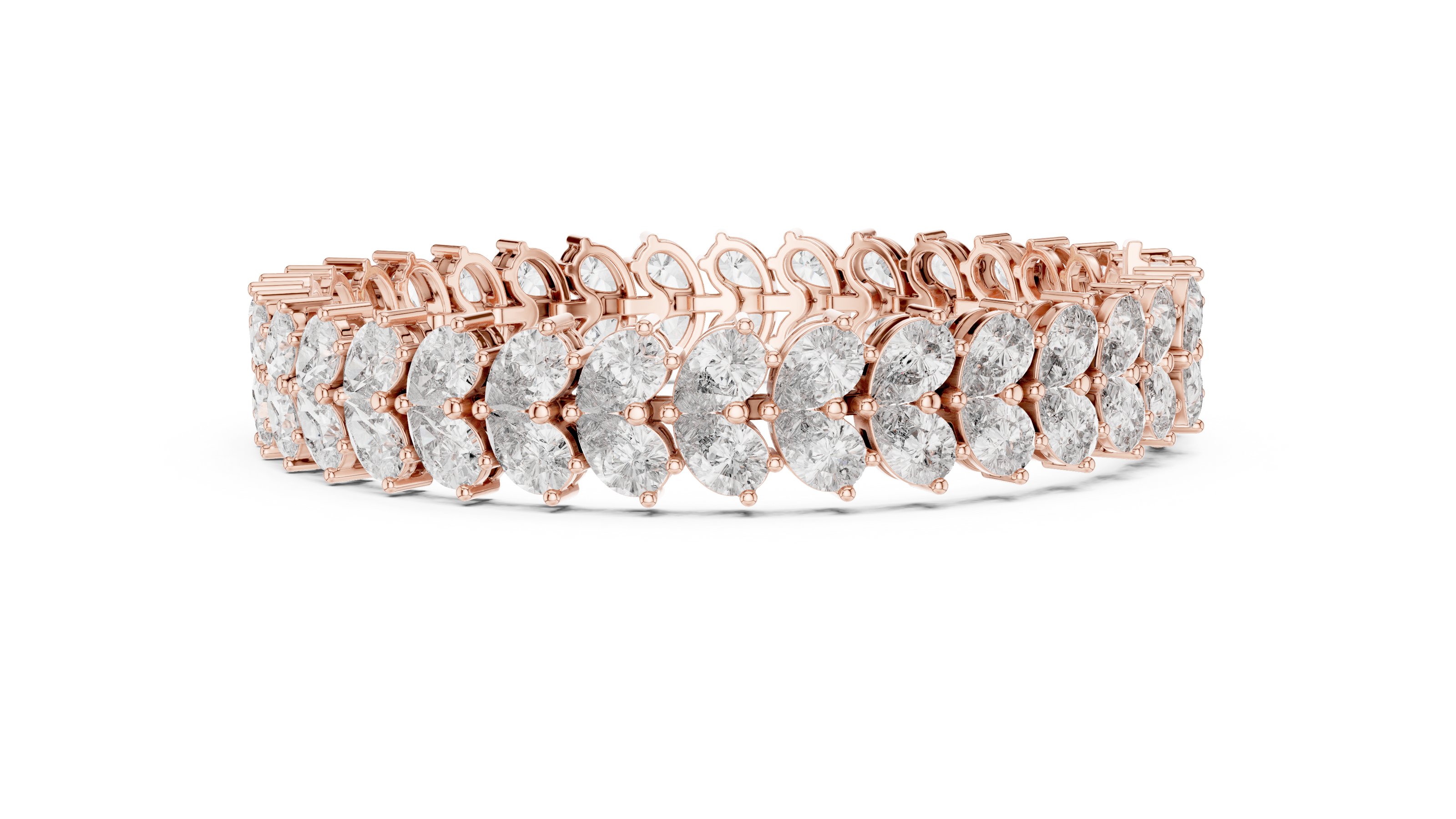 Luxury pear shape diamond tennis bracelet in gold with brilliant lab grown diamonds by Signora Jewels