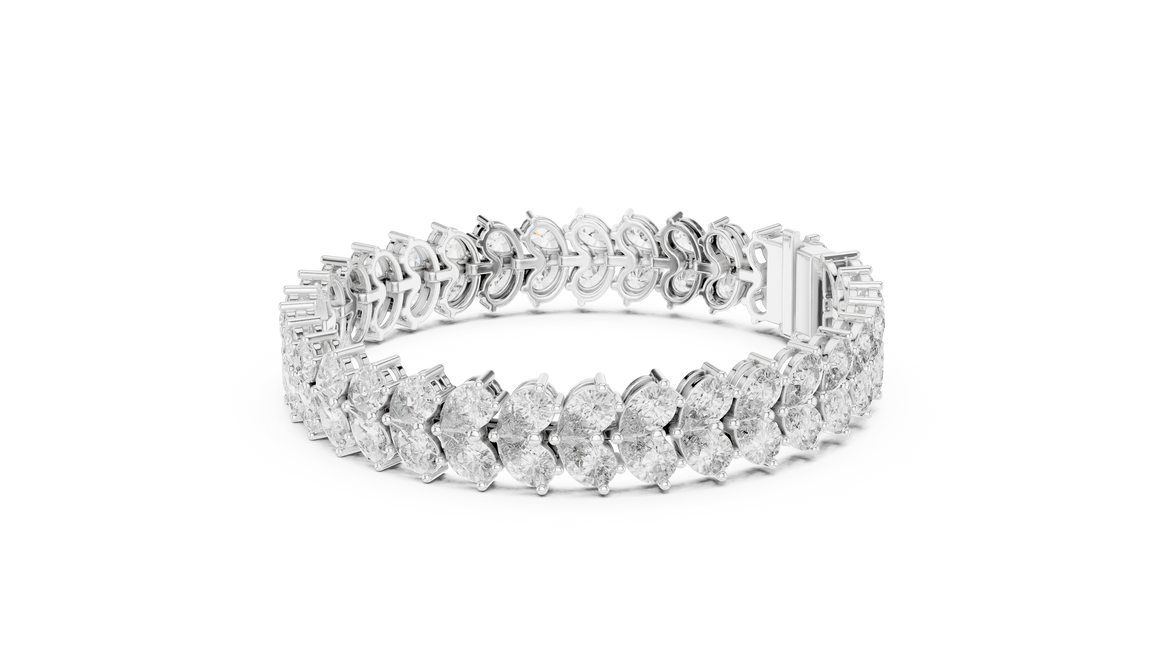 Luxury pear shape diamond tennis bracelet in gold with brilliant lab grown diamonds by Signora Jewels