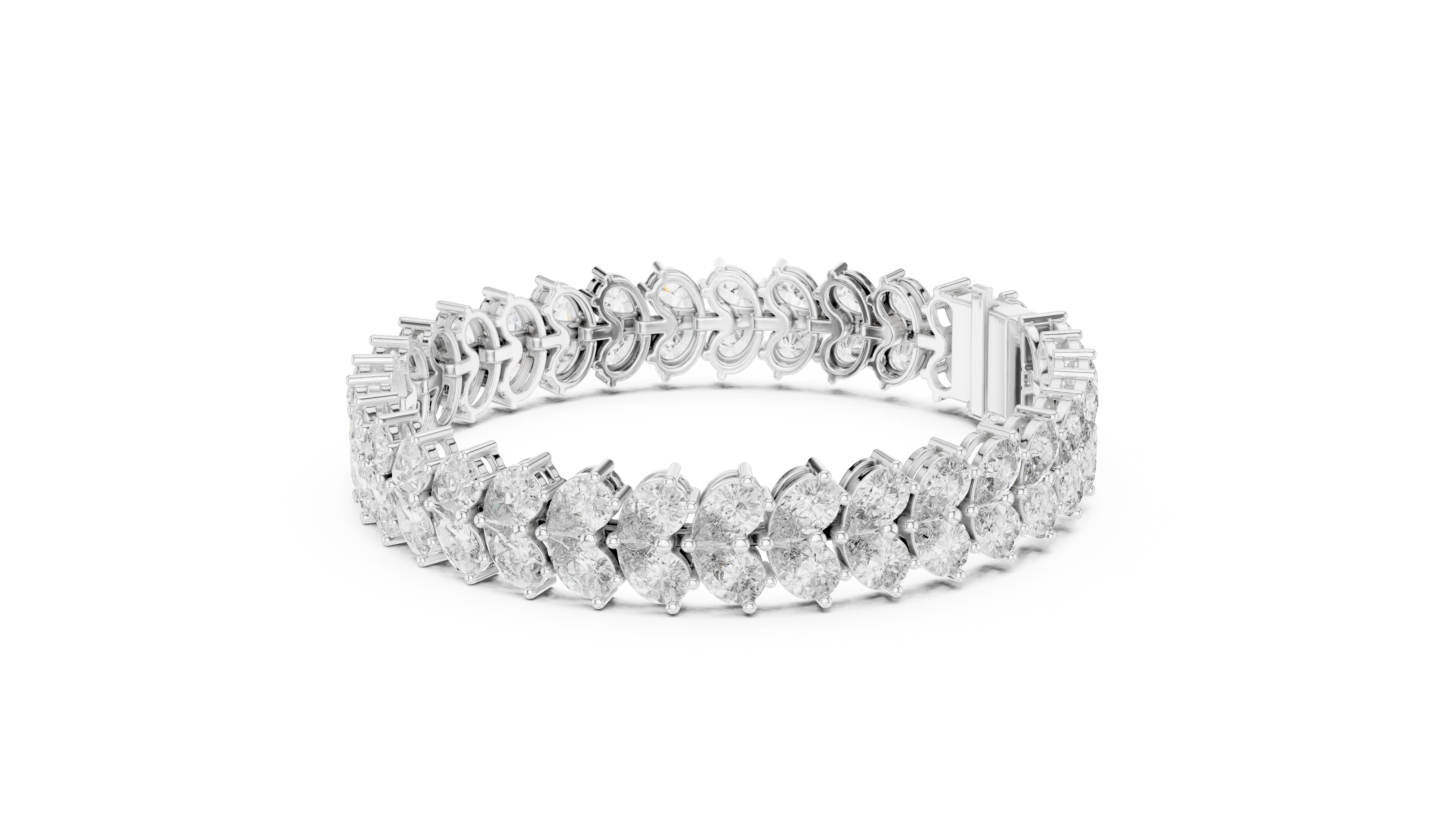 Luxury pear shape diamond tennis bracelet in gold with brilliant lab grown diamonds by Signora Jewels