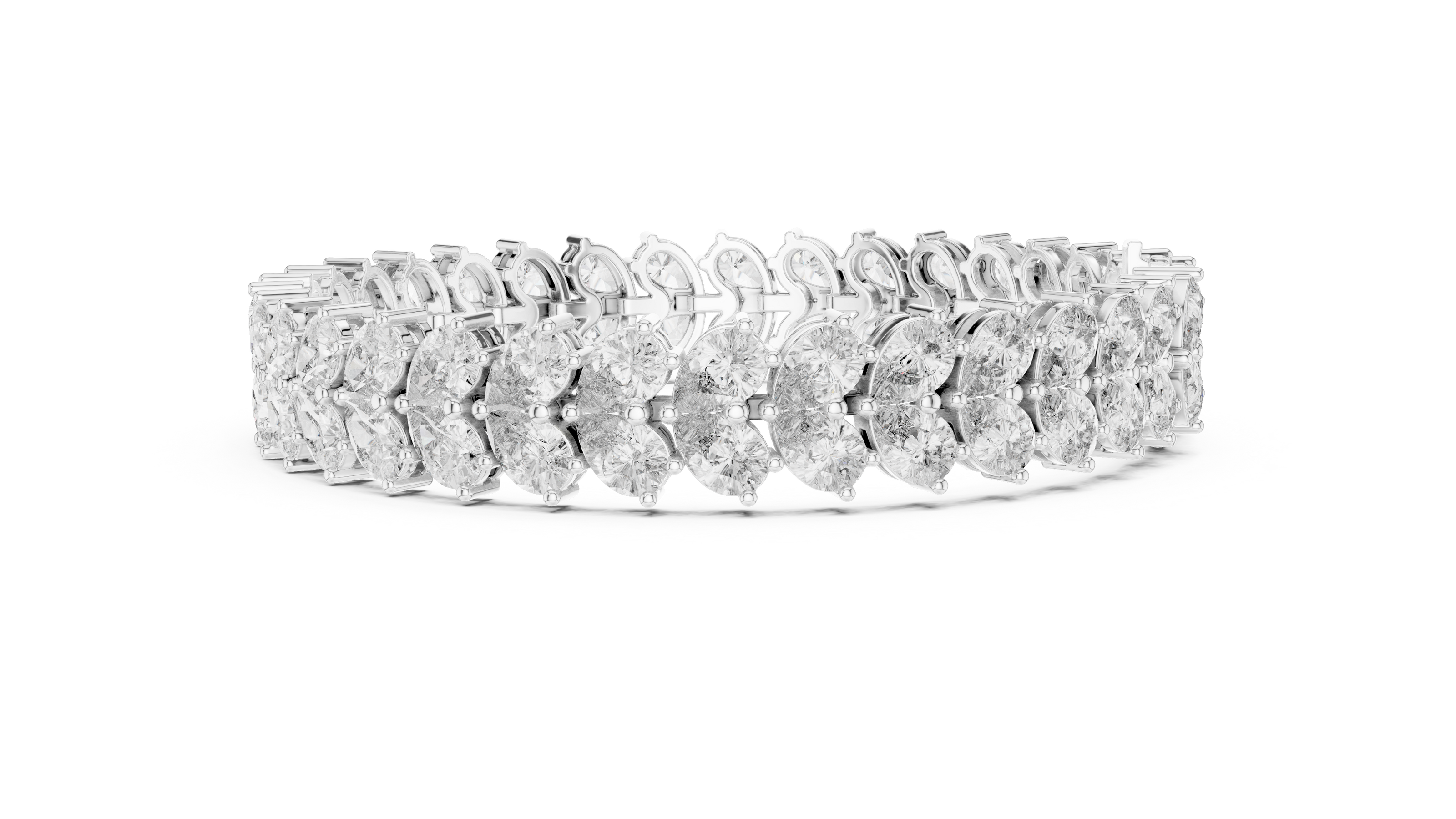 Luxury pear shape diamond tennis bracelet in gold with brilliant lab grown diamonds by Signora Jewels