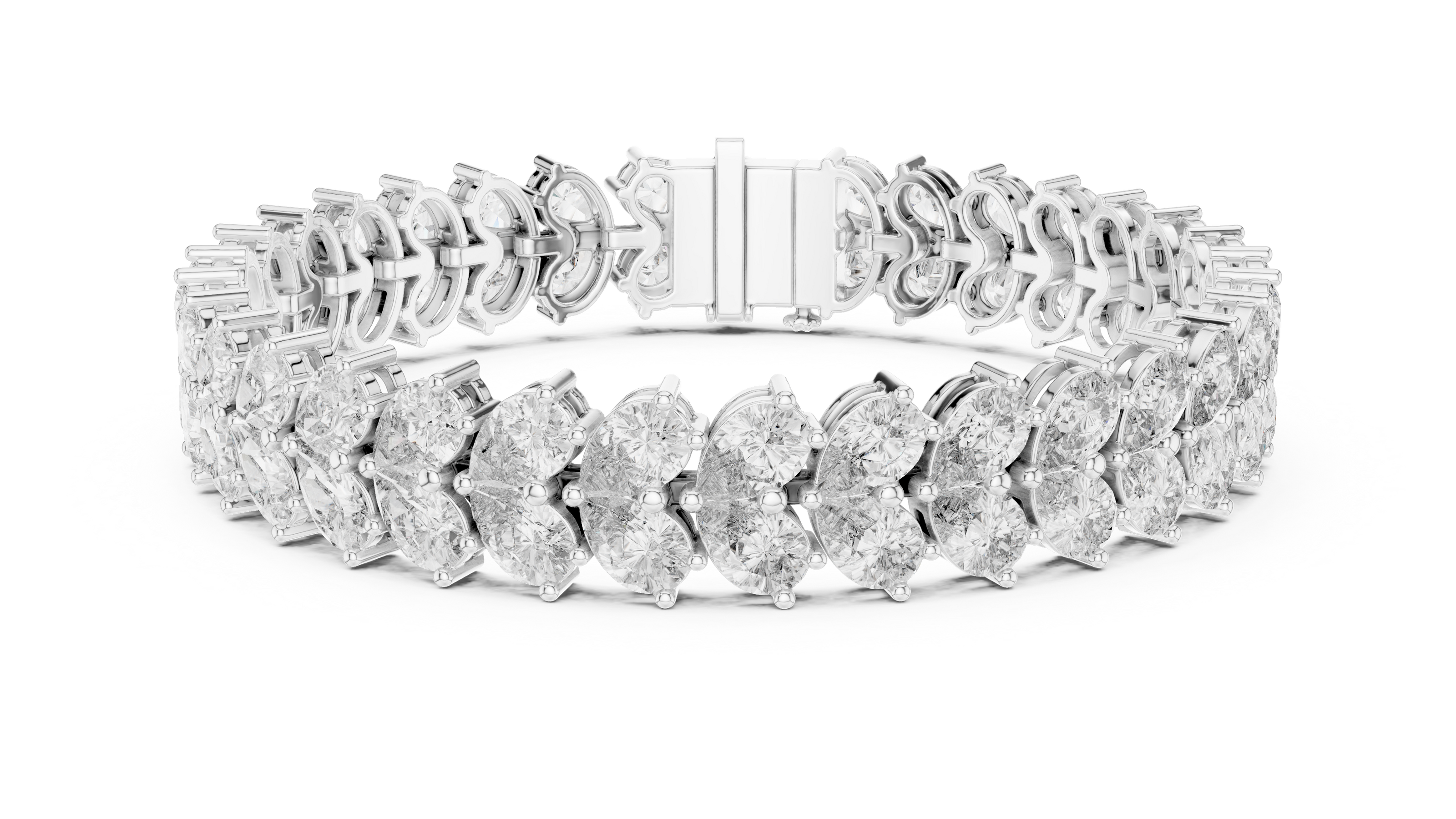 Luxury pear shape diamond tennis bracelet in gold with brilliant lab grown diamonds by Signora Jewels