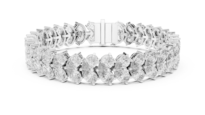 Luxury pear shape diamond tennis bracelet in gold with brilliant lab grown diamonds by Signora Jewels