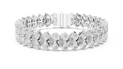 Luxury pear shape diamond tennis bracelet in gold with brilliant lab grown diamonds by Signora Jewels
