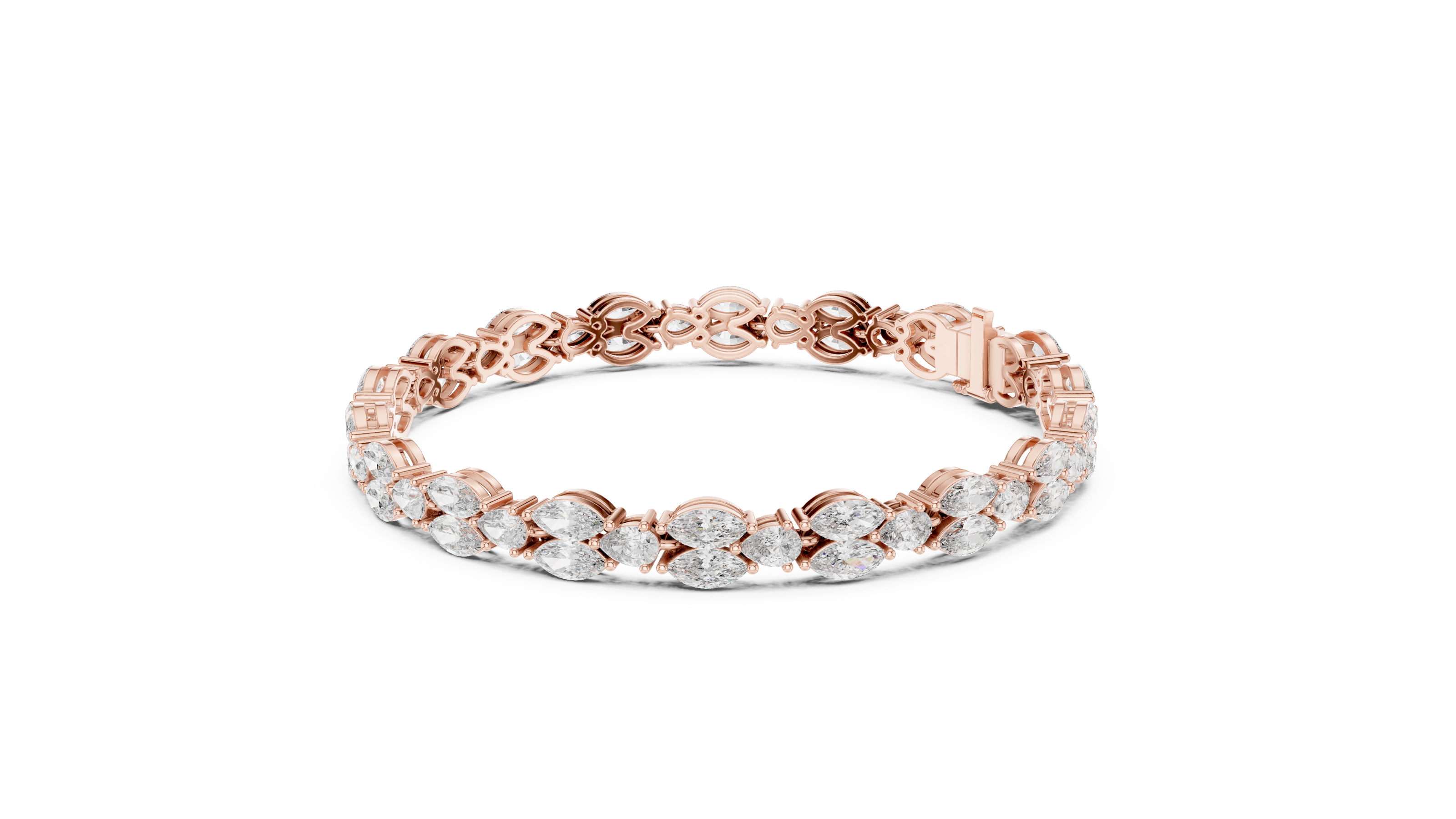 Luxury marquise and pear diamond tennis bracelet in gold with lab grown diamonds by Signora Jewels