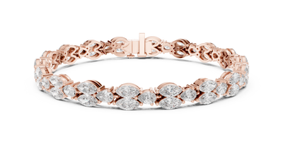 Luxury marquise and pear diamond tennis bracelet in gold with lab grown diamonds by Signora Jewels