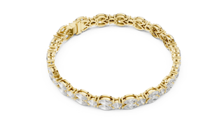 Pear & Marquise Diamond Tennis Bracelet in Yellow Gold