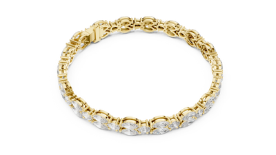 Pear & Marquise Diamond Tennis Bracelet in Yellow Gold