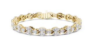 Pear & Marquise Diamond Tennis Bracelet in Yellow Gold
