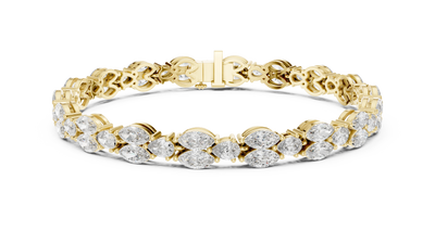 Pear & Marquise Diamond Tennis Bracelet in Yellow Gold