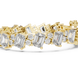 Luxury emerald cut diamond tennis bracelet in gold with round accent diamonds by Signora Jewels