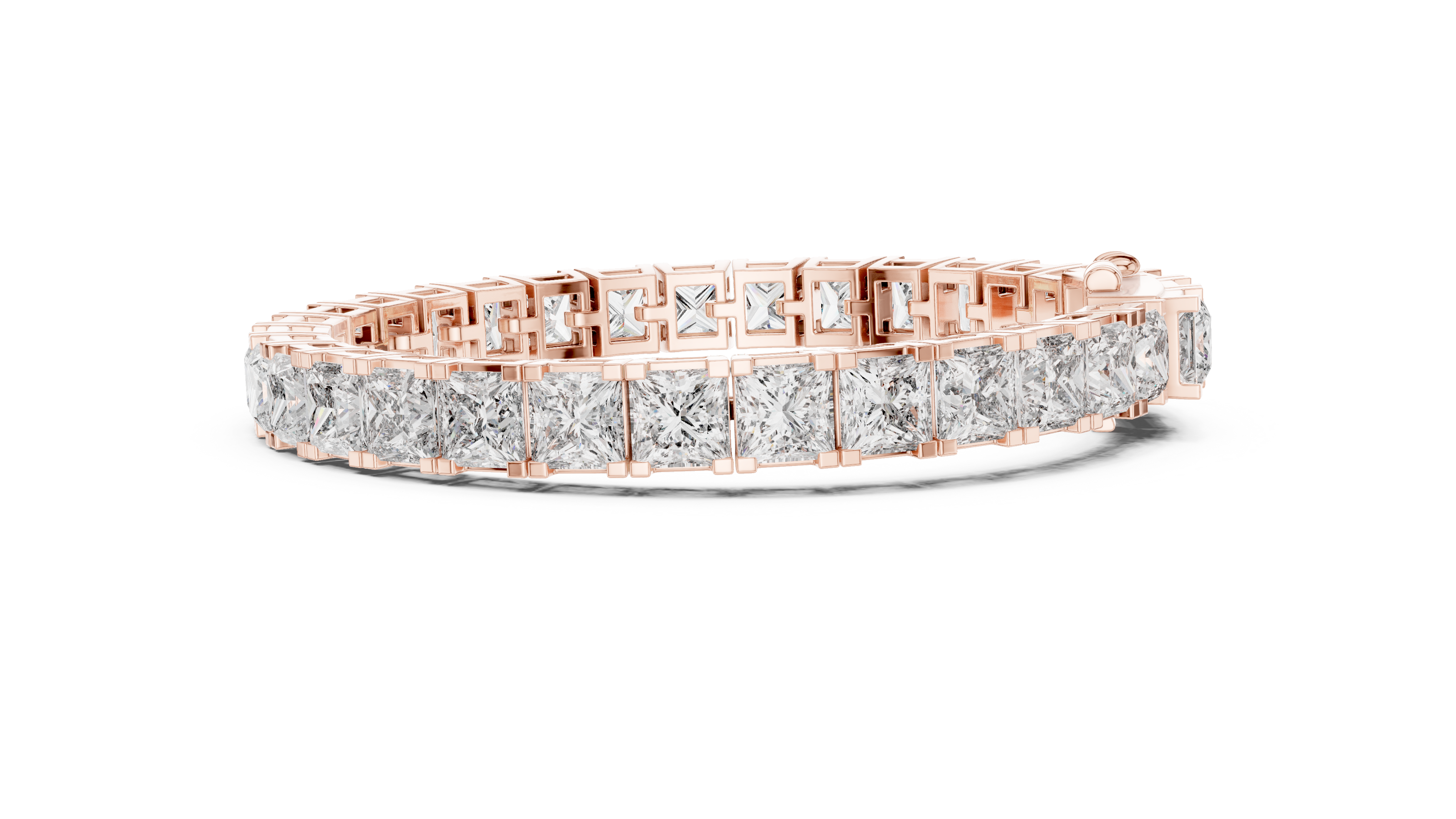 Luxury princess cut diamond tennis bracelet in gold with lab grown diamonds by Signora Jewels