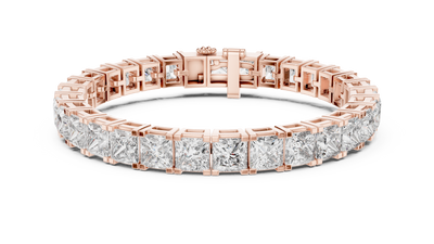 Luxury princess cut diamond tennis bracelet in gold with lab grown diamonds by Signora Jewels
