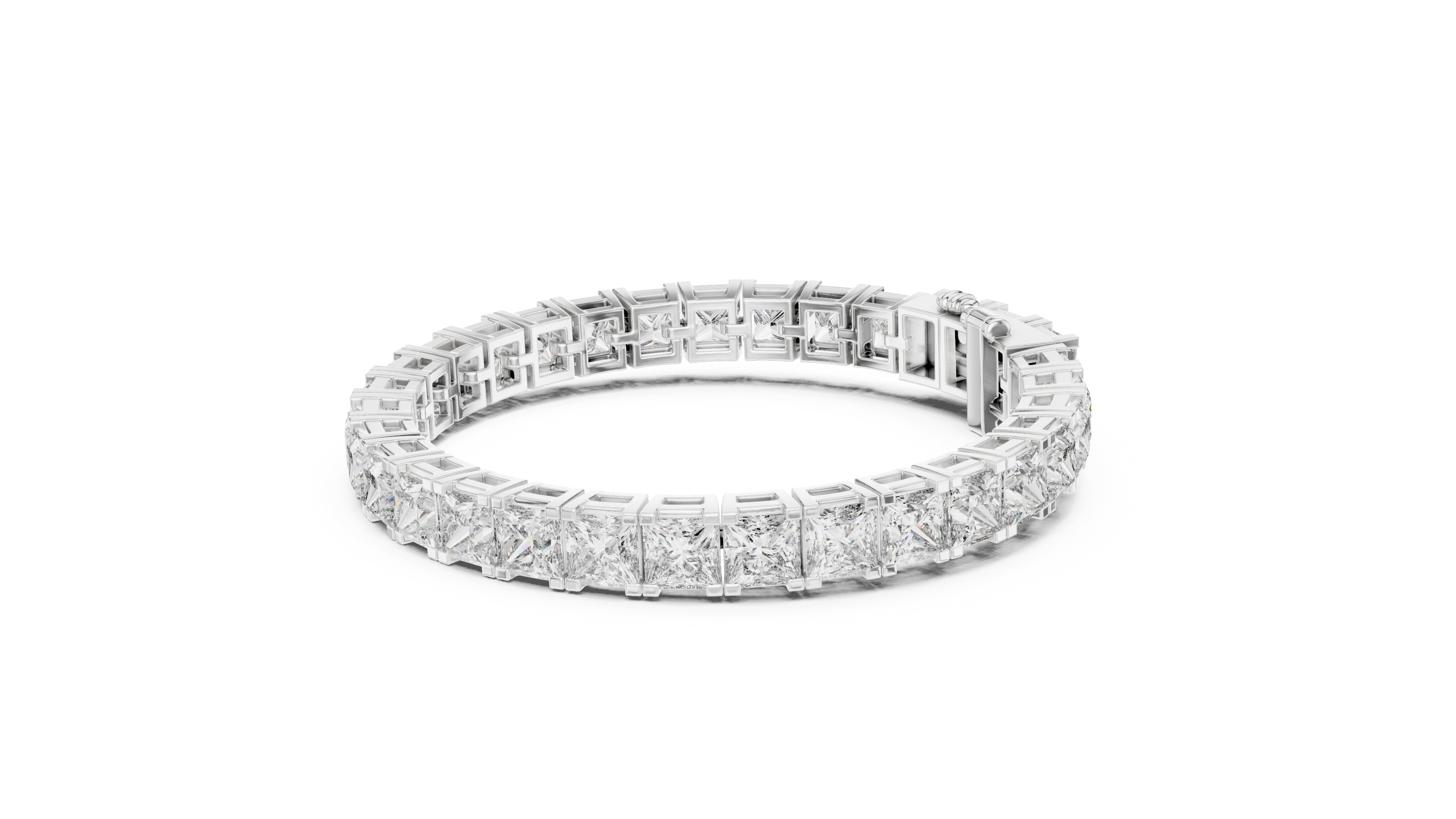 Luxury princess cut diamond tennis bracelet in gold with lab grown diamonds by Signora Jewels