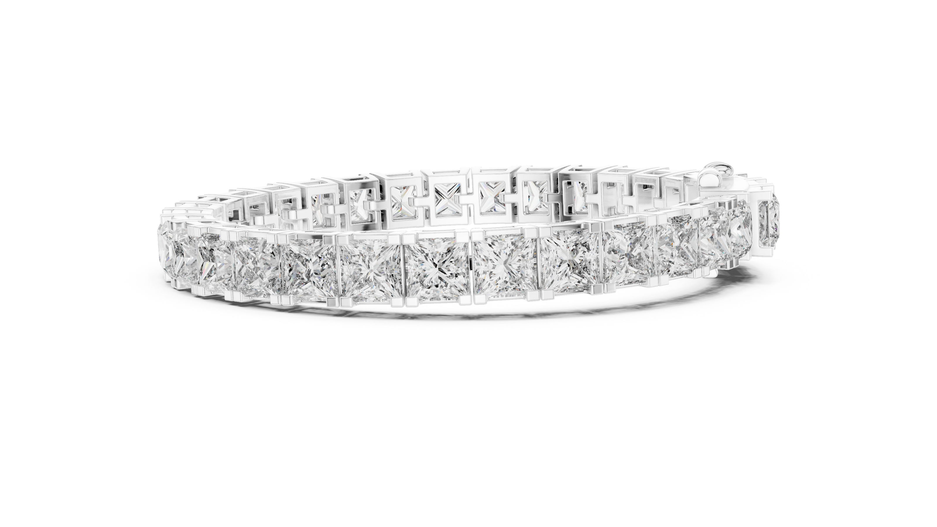 Luxury princess cut diamond tennis bracelet in gold with lab grown diamonds by Signora Jewels