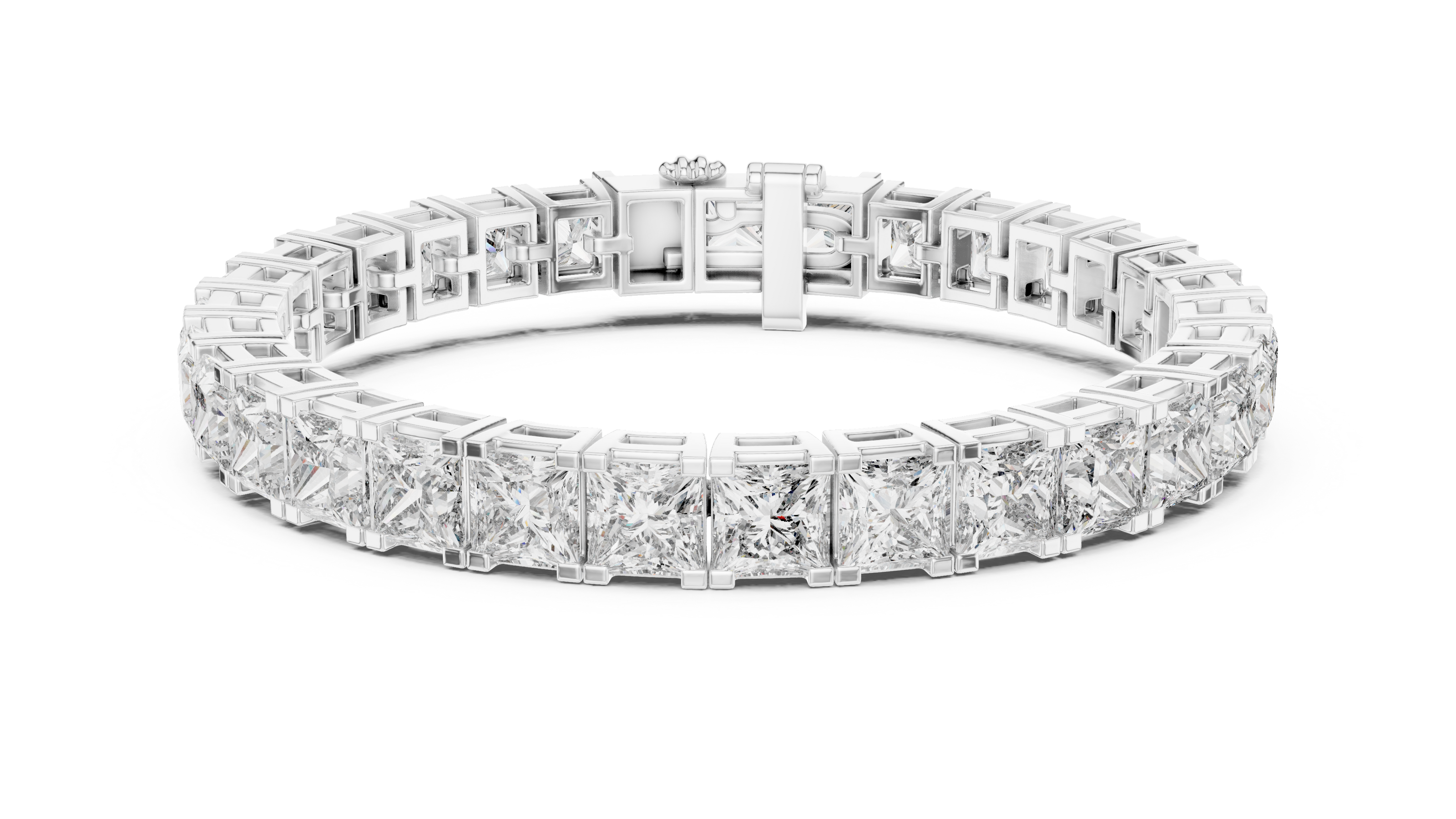 Luxury princess cut diamond tennis bracelet in gold with lab grown diamonds by Signora Jewels